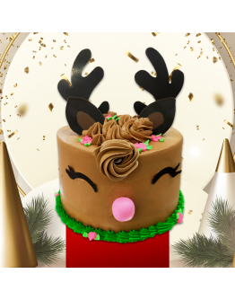 7 Inch Christmas Cake - Deer