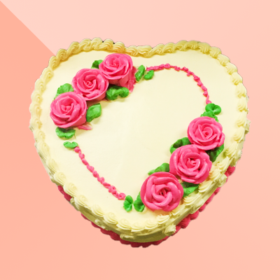 Candy Roses Love Heart Cake