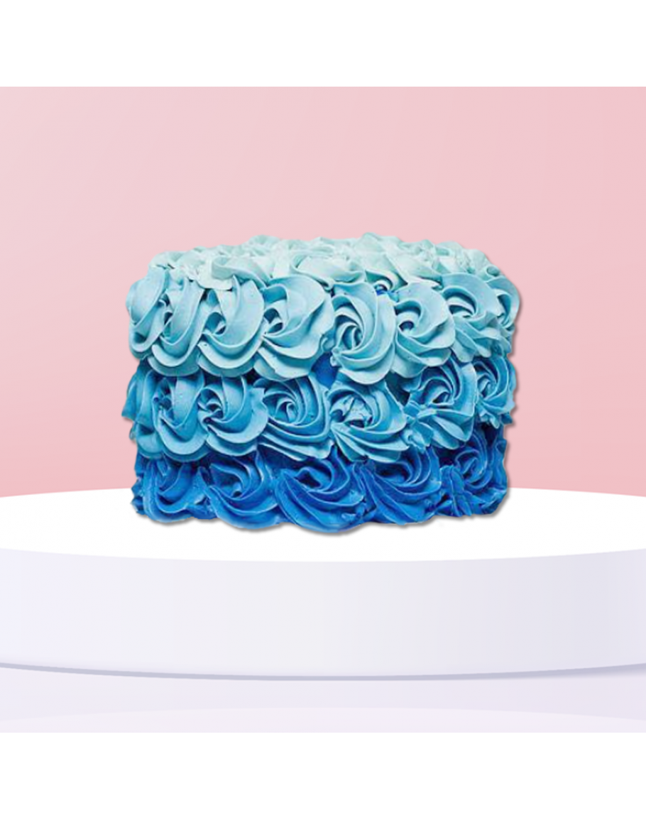 Rosette Cake: Aqua Blue | Baby Bea's Bakeshop