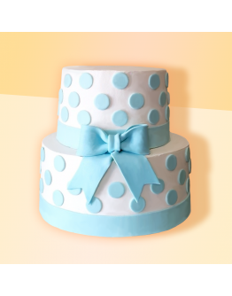 Tiered Royal - Sky Polka Dot