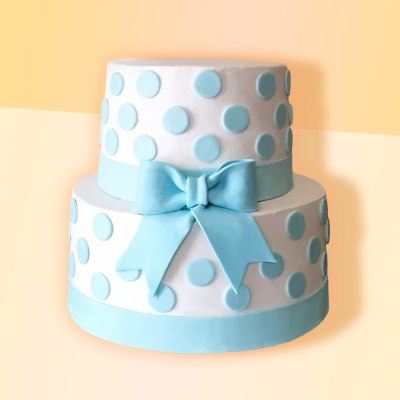 Tiered Royal - Sky Polka Dot