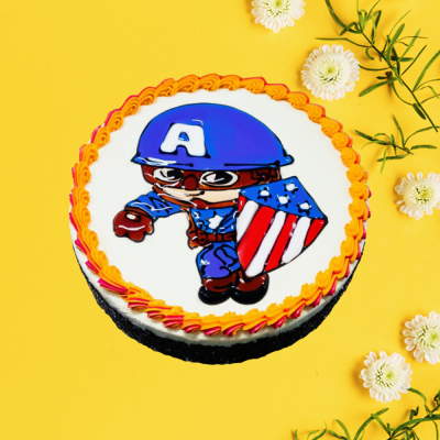 Piping Jelly Cake - Captain America 1