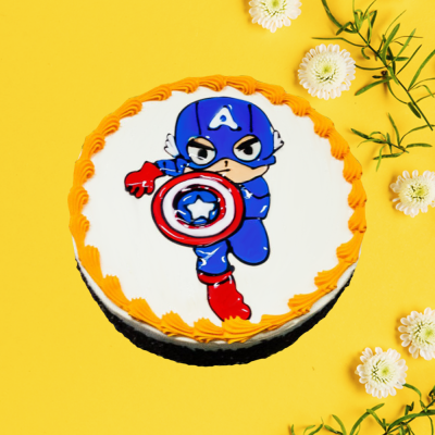 Piping Jelly Cake - Captain America 9