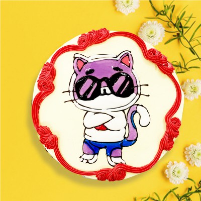 Piping Jelly Cake - cool cat