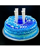 2 Tier - Elegant Blue Jelly Wedding Cake