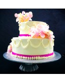 2 Tier - Rustic White Wedding Cake